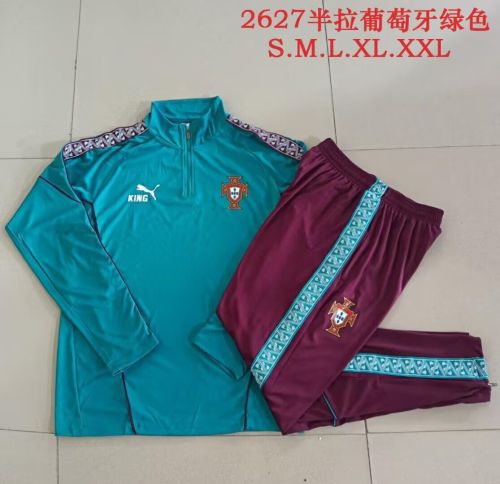 2026-2027 Portugal Green Soccer Training Sweater Jacket Football Jacket and Pants