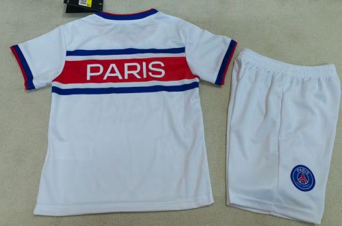 Player Version Youth Uniform Kids Kit PSG 2026-2027 White Soccer Training Jersey Shorts Child Football Set
