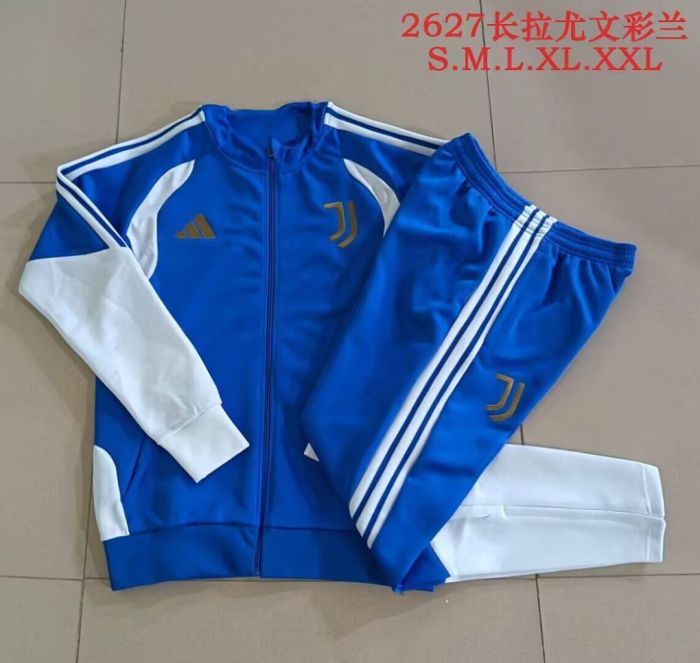 2026-2027 Juventus Blue/White Soccer Tracksuit Jacket Football Jacket and Pants