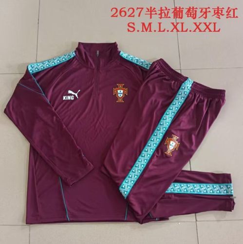 2026-2027 Portugal Red Soccer Training Sweater Jacket Football Jacket and Pants