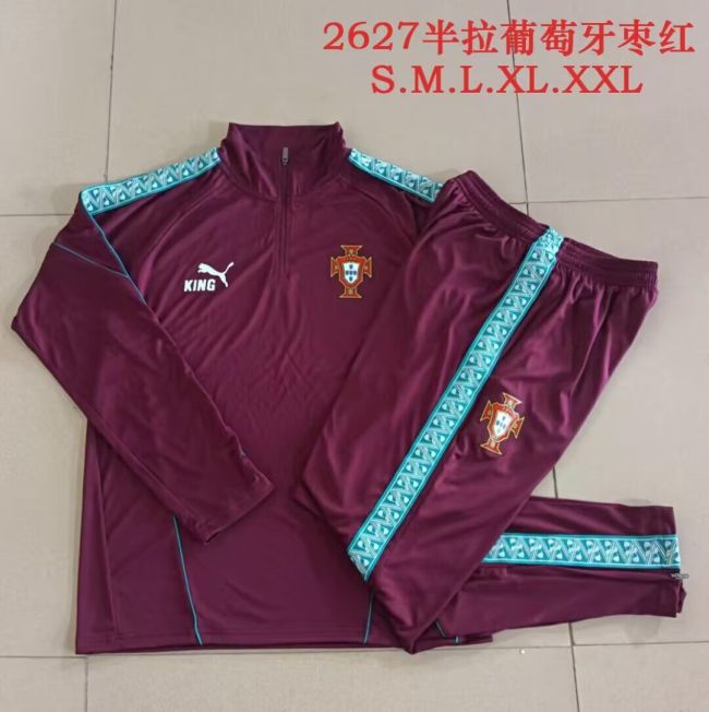 2026-2027 Portugal Red Soccer Training Sweater Jacket Football Jacket and Pants