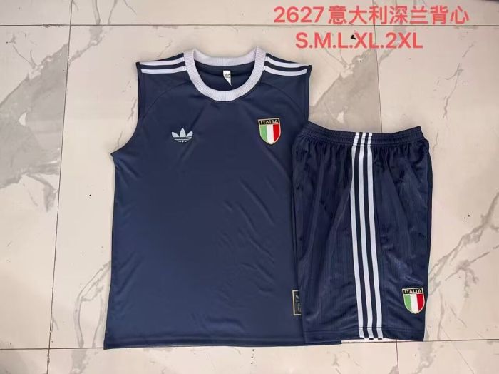 Adult Uniform 2026 Inter Milan Dark Blue Soccer Training Vest and Shorts Football Kits