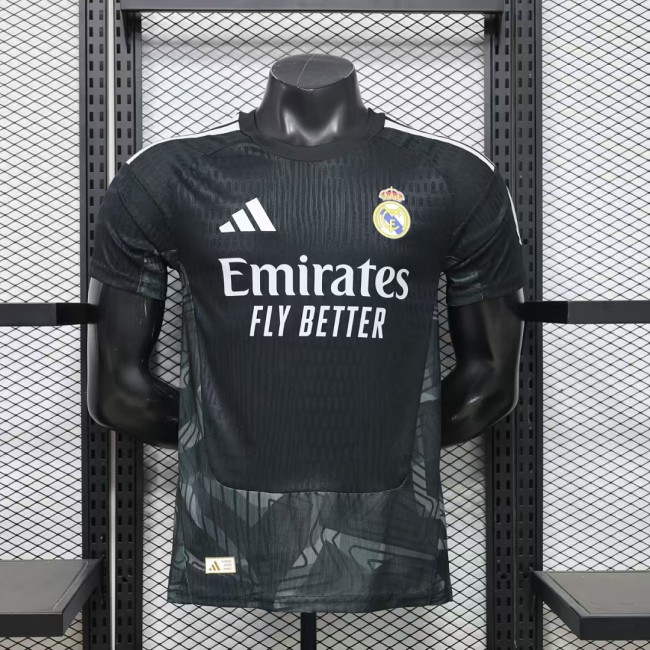 Player Version 2026-2027 Real Madrid Black Goalkeeper Soccer Jersey Real Football Shirt