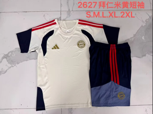Adult Uniform 2026-2027 Bayern Munich Light Yellow Soccer Training Jersey and Shorts Football Kits