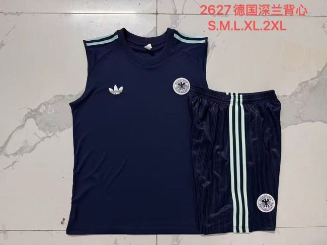 Adult Uniform 2026-2027 Germany Dark Blue Soccer Training Vest and Shorts Football Kits