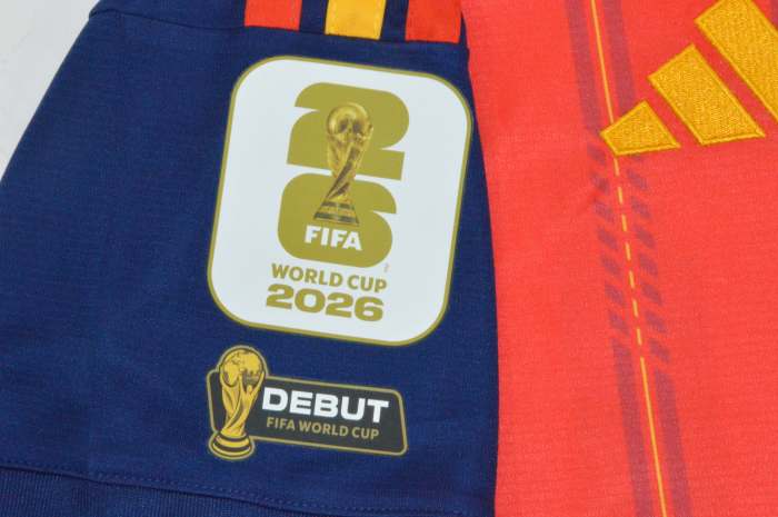 with DEBUT+World Cup Patch Player Version 2026 Spain Home Soccer Jersey España Camisetas de Futbol