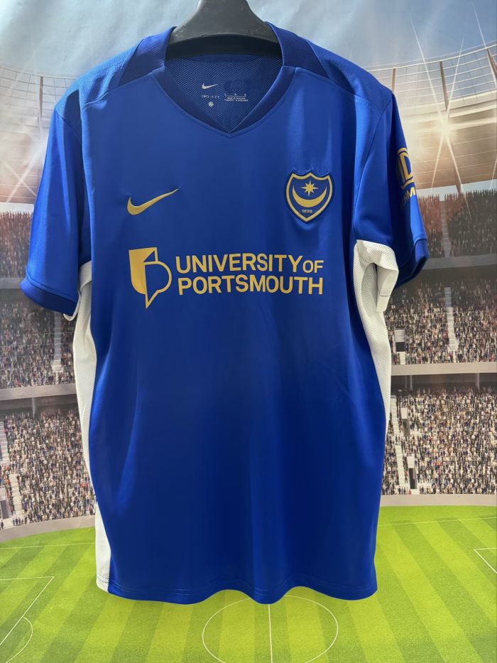 Fan Version 2026-2027 Portsmouth Home Soccer Jersey Football Shirt