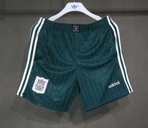Retro Shorts 1995-1996 Liverpool Green Soccer Shorts Vintage Football Shorts