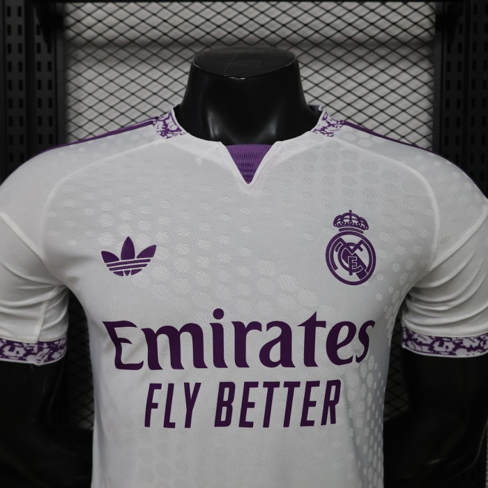 Player Version 2026-2027 Real Madrid White/Purple Soccer Jersey Real Football Shirt