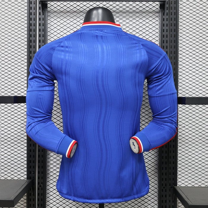 Long Sleeve Player Version 2026-2027 Manchester United Away Blue Soccer Jersey Man United Football Shirt