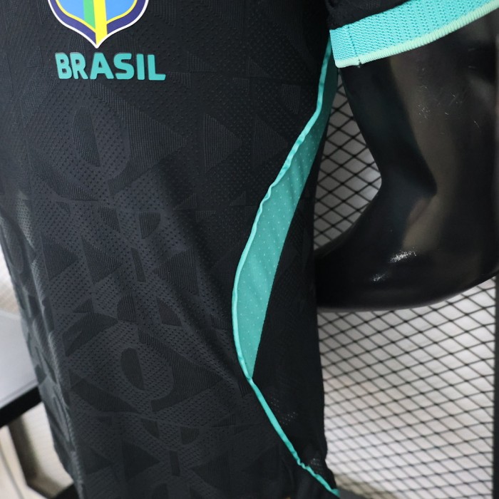 Player Version 2026 Brazil Black/Green Soccer Jersey Brasil Camisetas de Futbol