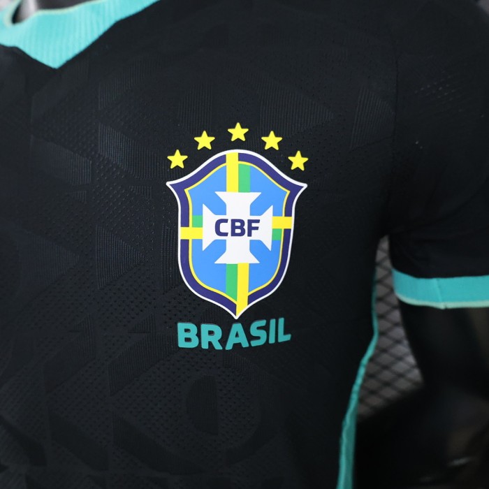 Player Version 2026 Brazil Black/Green Soccer Jersey Brasil Camisetas de Futbol