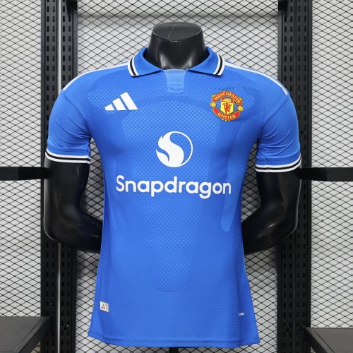 Player Version 2026-2027 Manchester United Away Blue Soccer Jersey Football Shirt