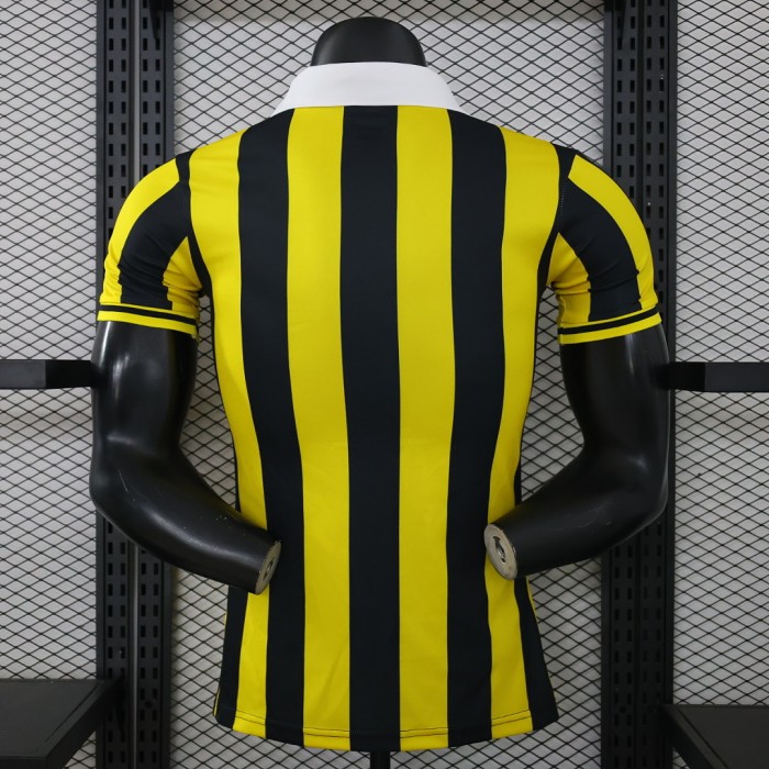 without Sponor Logo Player Version 2025-2026 Al-Ittihad Home Soccer Jersey Football Shirt