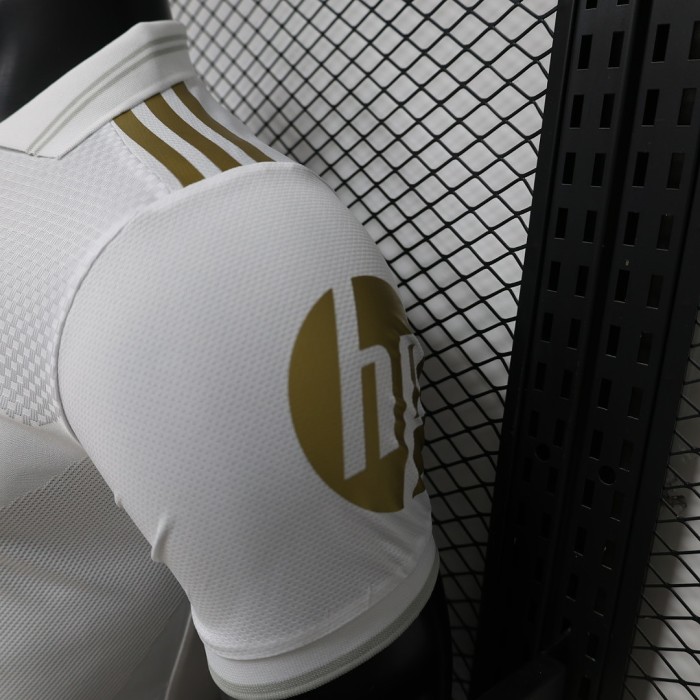 with Collar Player Version 2026-2027 Real Madrid 125th Anniversary White/Golden Soccer Jersey Real Football Shirt
