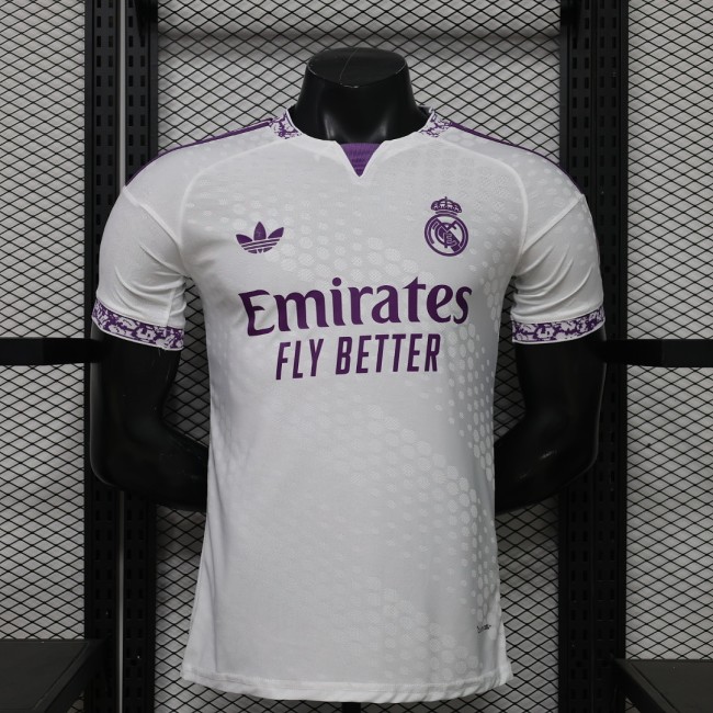 Player Version 2026-2027 Real Madrid White/Purple Soccer Jersey Real Football Shirt