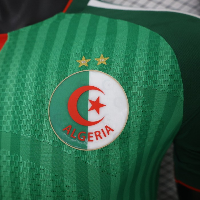 with 2 Stars Player Version 2026 Algeria Away Green Soccer Jersey Football Shirt