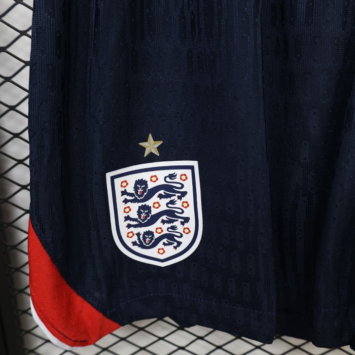 Player Version 2026 England Away Dark Blue Soccer Shorts Football Shorts