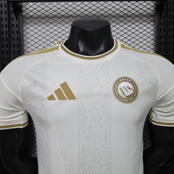 without Sponor Logo Player Version 2026-2027 Al Nassr Away White Soccer Jersey Football Shirt