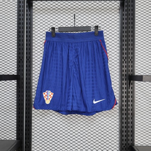 Player Version 2026 Croatia Away Blue Soccer Shorts Football Shorts