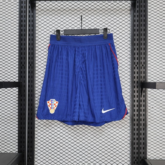 Player Version 2026 Croatia Away Blue Soccer Shorts Football Shorts