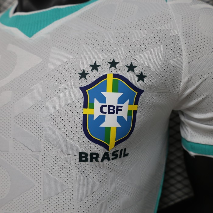 Player Version 2026 Brazil White/Green Soccer Jersey Brasil Camisetas de Futbol