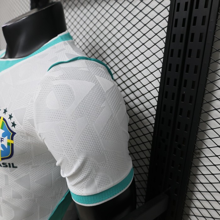 Player Version 2026 Brazil White/Green Soccer Jersey Brasil Camisetas de Futbol