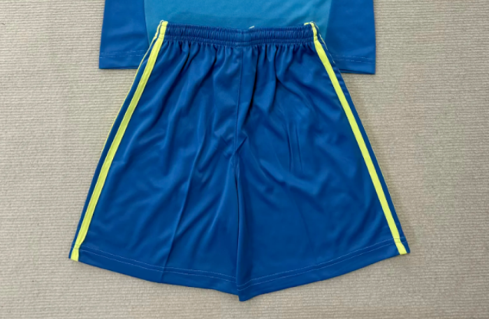 Fan Version 2026-2027 Real Madrid Blue Goalkeeper Soccer Shorts Football Shorts
