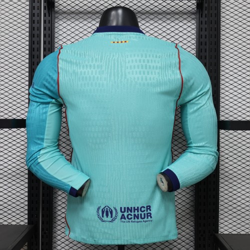 Long Sleeve Barca Camisetas de Futbol Player Version 2026-2027 Barcelona Third Away Green Soccer Jersey