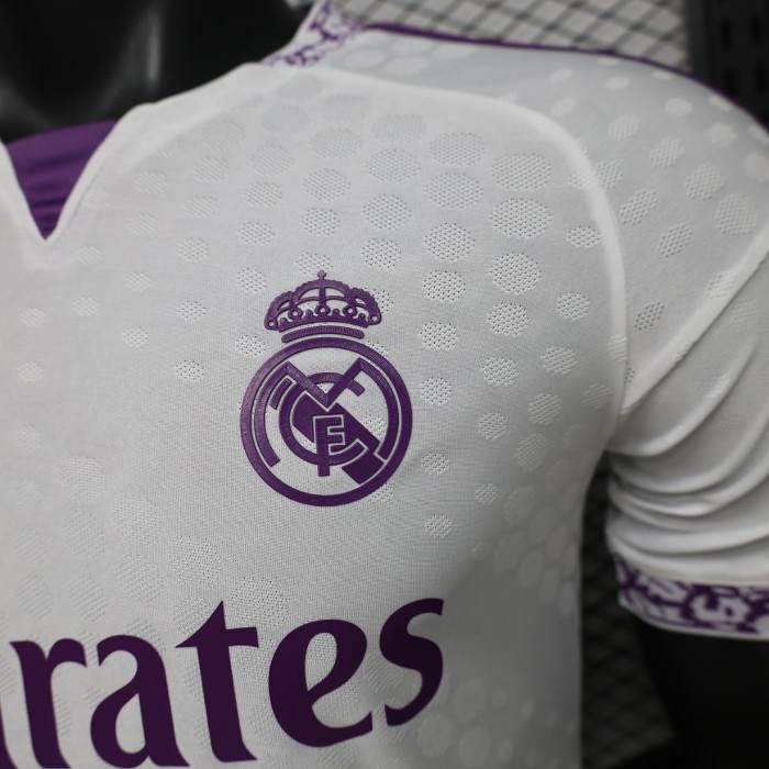 Player Version 2026-2027 Real Madrid White/Purple Soccer Jersey Real Football Shirt