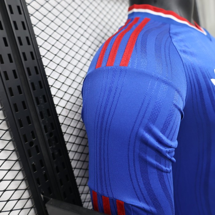 Long Sleeve Player Version 2026-2027 Manchester United Away Blue Soccer Jersey Man United Football Shirt