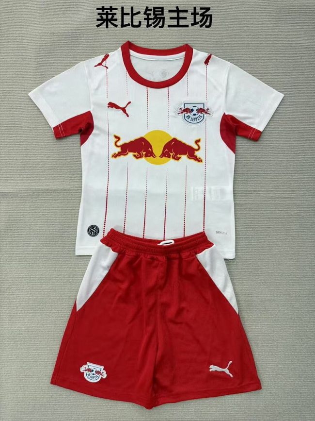 Youth Uniform Kids Kit 2026-2027 RB Leipzig Home Soccer Jersey Shorts Child Football Set