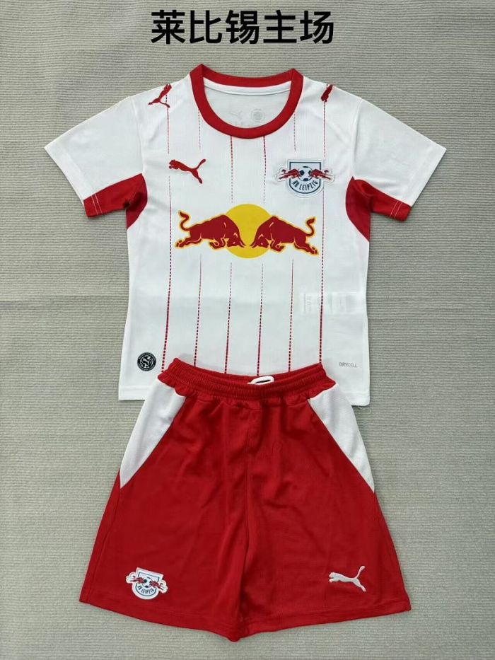 Youth Uniform Kids Kit 2026-2027 RB Leipzig Home Soccer Jersey Shorts Child Football Set