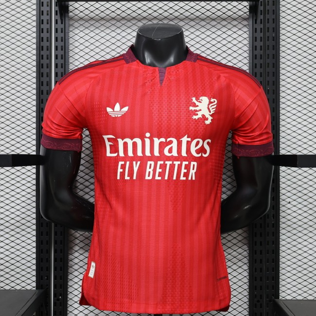 Player Version 2026-2027 Lyon Away Red Soccer Jersey Olympique Lyonnais Football Shirt