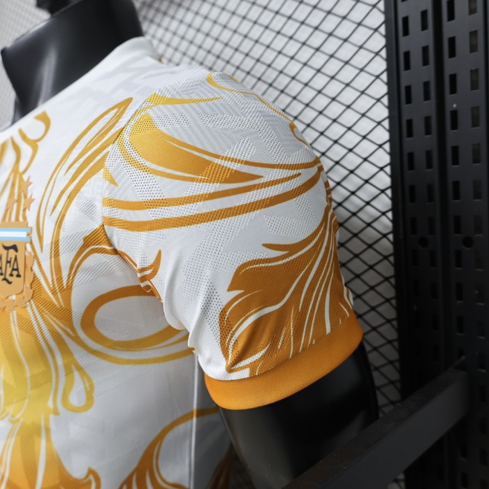 Player Version 2026 Argentina White/Golden Soccer Jersey Camisetas de Futbol