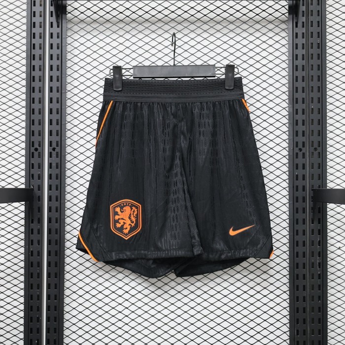 Player Version 2026 Netherlands Home Soccer Shorts Holland Black Football Shorts