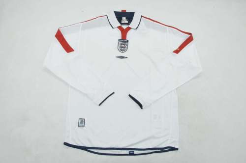 Long Sleeve Retro Jersey 2004 England Home Soccer Jersey Vintage Football Shirt