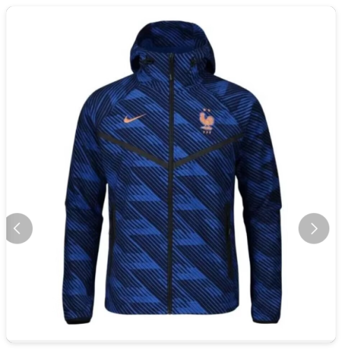 with Cap 2026 France Dark Blue Soccer Windbreaker Jacket Football Jacket