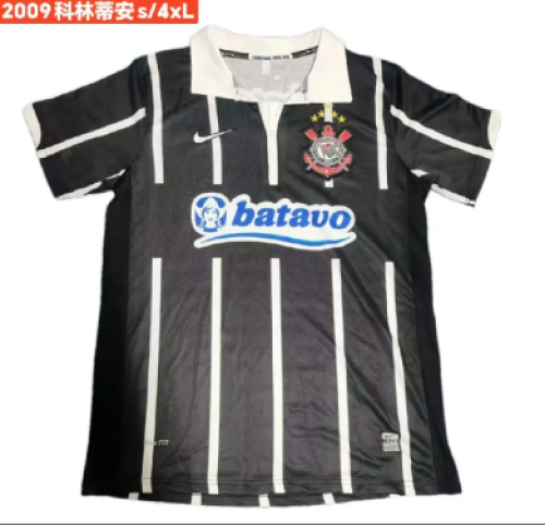 Retro Jersey 2009 Corinthians Away Black Soccer Jersey Vintage Football Shirt
