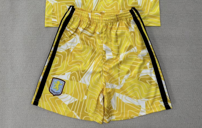Fan Version 2026-2027 Aston Villa Yellow Goalkeeper Soccer Shorts Football Shorts