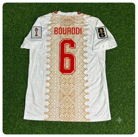 with World Cup Patch Fans Version 2026 Morocco Ayyoub Bouaddi 6 Away White Soccer Jersey Football Shirt