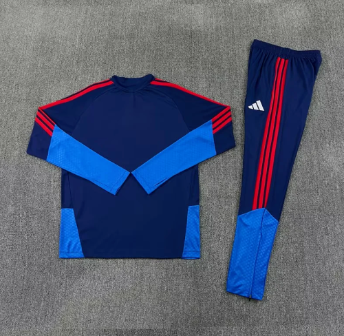 2026-2027 Lyon Dark Blue Soccer Training Sweater Jacket Football Jacket and Pants