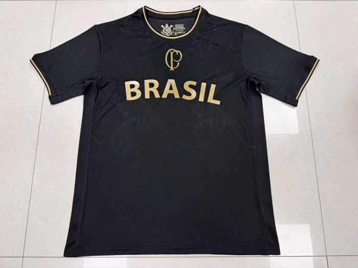Fan Version 2026-2027 Corinthians Black Soccer Training Jersey Football Shirt