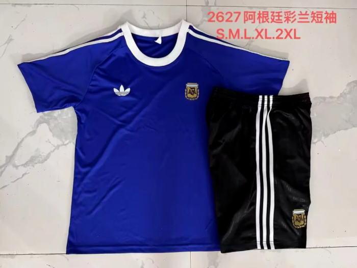Adult Uniform 2026-2027 Argentina Blue Soccer Training Jersey and Shorts Football Kits