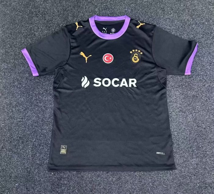 with Sponor Logo Fan Version 2026-2027 Galatasaray Third Away Black Soccer Jersey Football Shirt