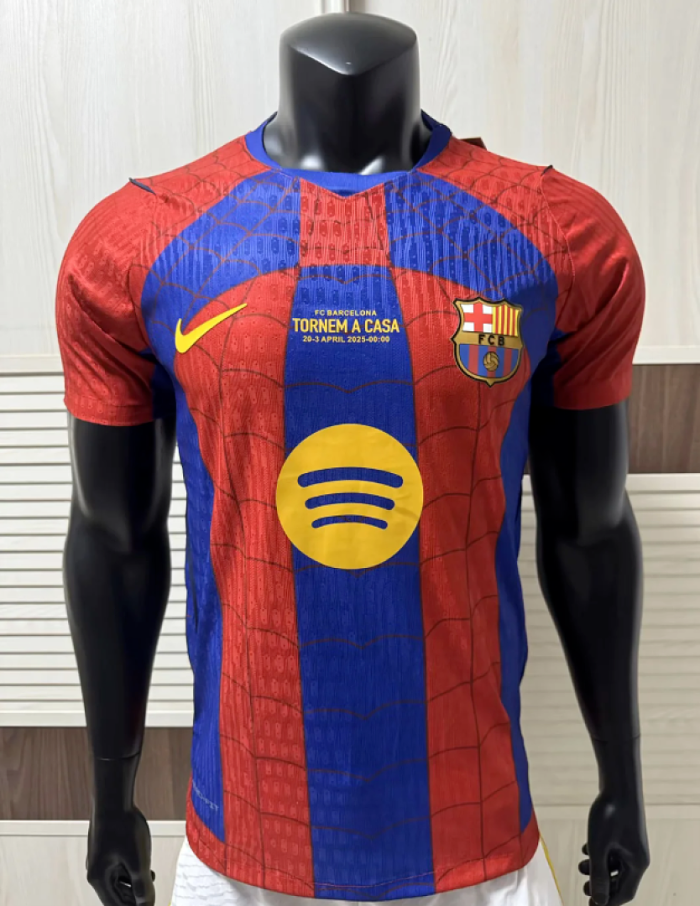 with Front Lettering Barca Camisetas de Futbol Player Version 2026-2027 Barcelona Spider Version Soccer Jersey