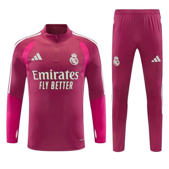 2026-2027 Real Madrid Pink Soccer Training Sweater Jacket Football Jacket and Pants