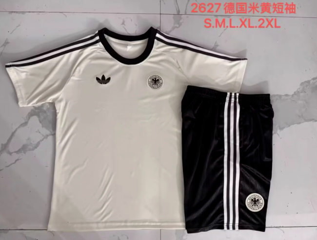 Adult Uniform 2026-2027 Germany Light Yellow Original Soccer Training Jersey and Shorts Football Kits
