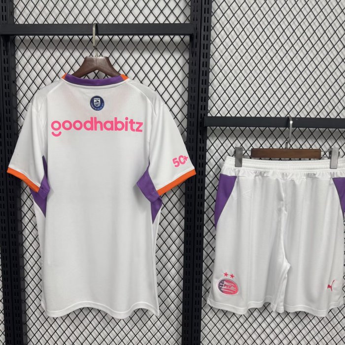 Adult Uniform 2026-2027 PSV Eindhoven Away White Soccer Jersey Shorts Men's Football Kit