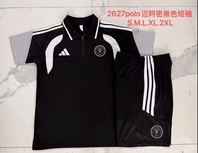 Adult Uniform 2026-2027 Inter Milan Black Soccer Training Polo and Shorts Football Kits